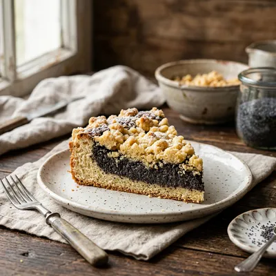 Poppy Seed Cake with Crumble