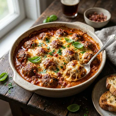 Baked Meatballs au Gratin